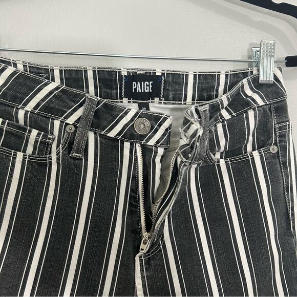 Paige Hoxton Straight Ankle Jeans Vintage Black Stripe Size 26 - Picture 8 of 13